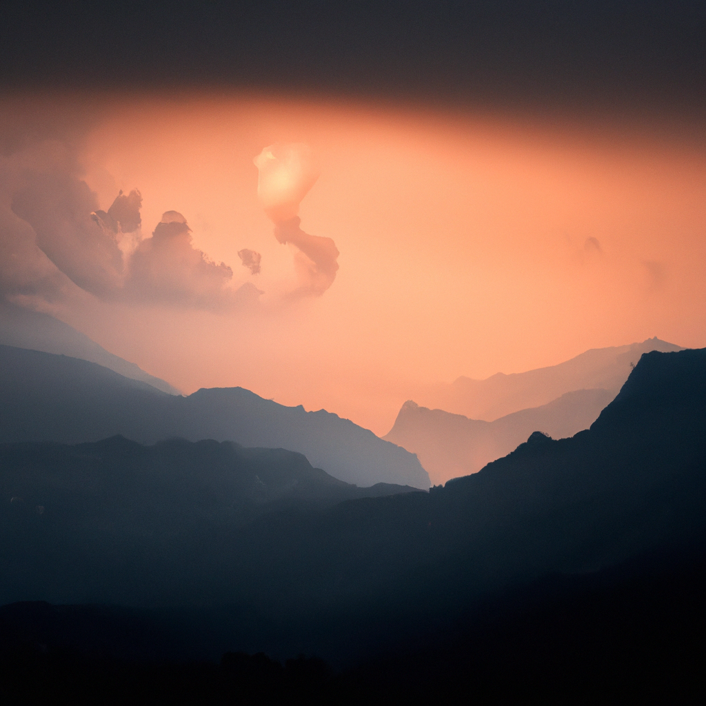 Paisaje de los Andes al amanecer con mar de nubes y luz suave, fondo conceptual de privacidad