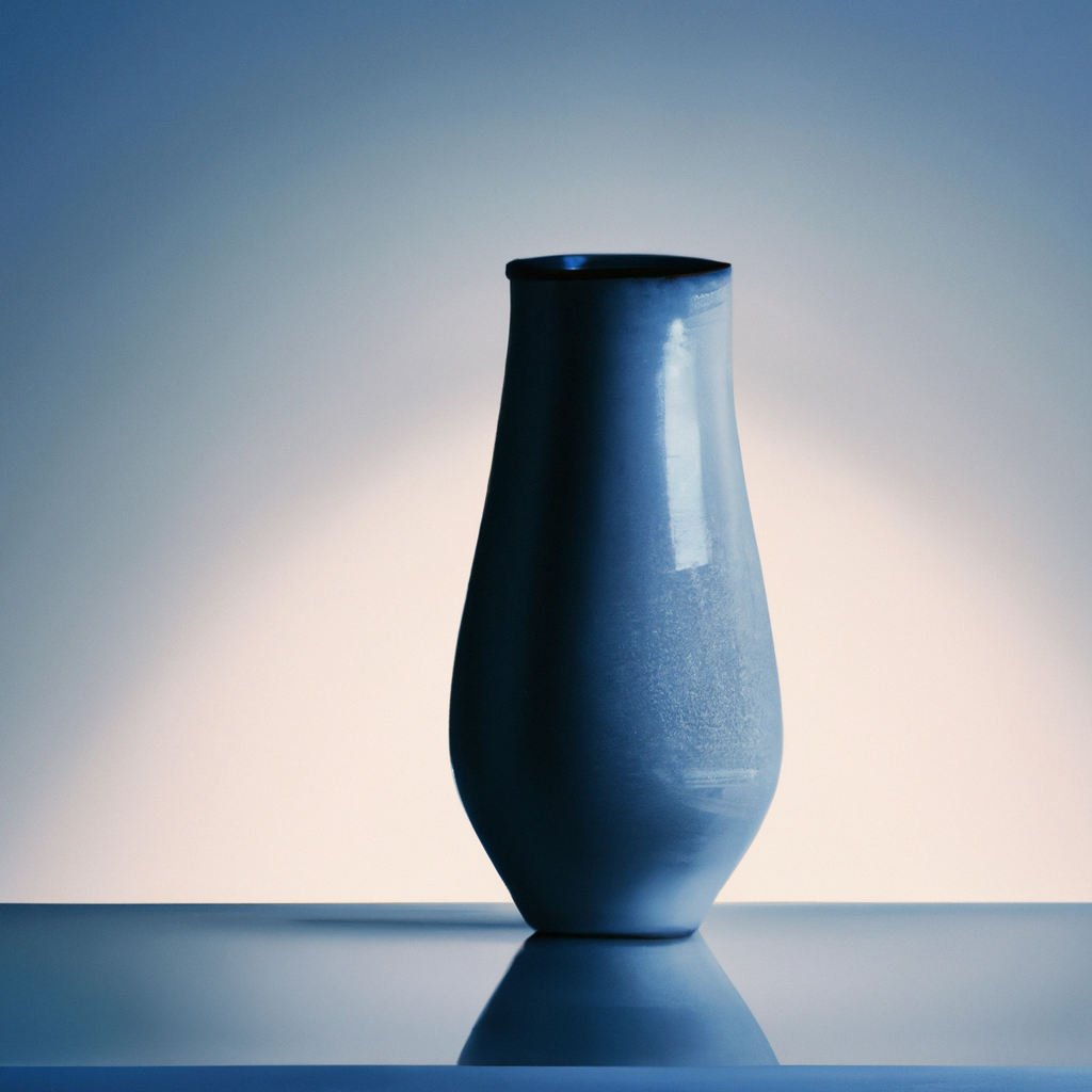 Fotografía de producto minimalista de jarrón cerámico